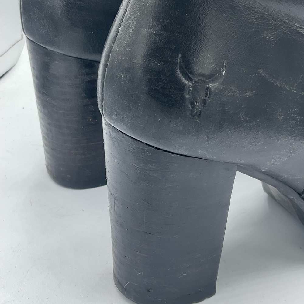 “RUDSAK” “TOTEM” Black Leather Zippered Ankle Boots. - Picture 11 of 16